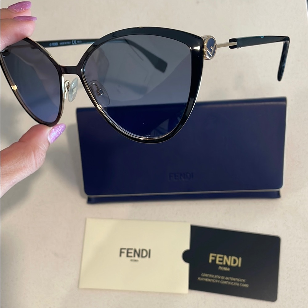 Fendi Black Cat-Eye Sunglasses